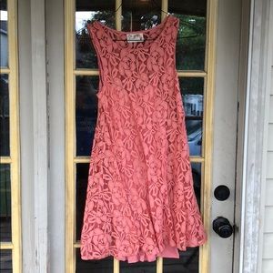 Free People Coral lace sundress